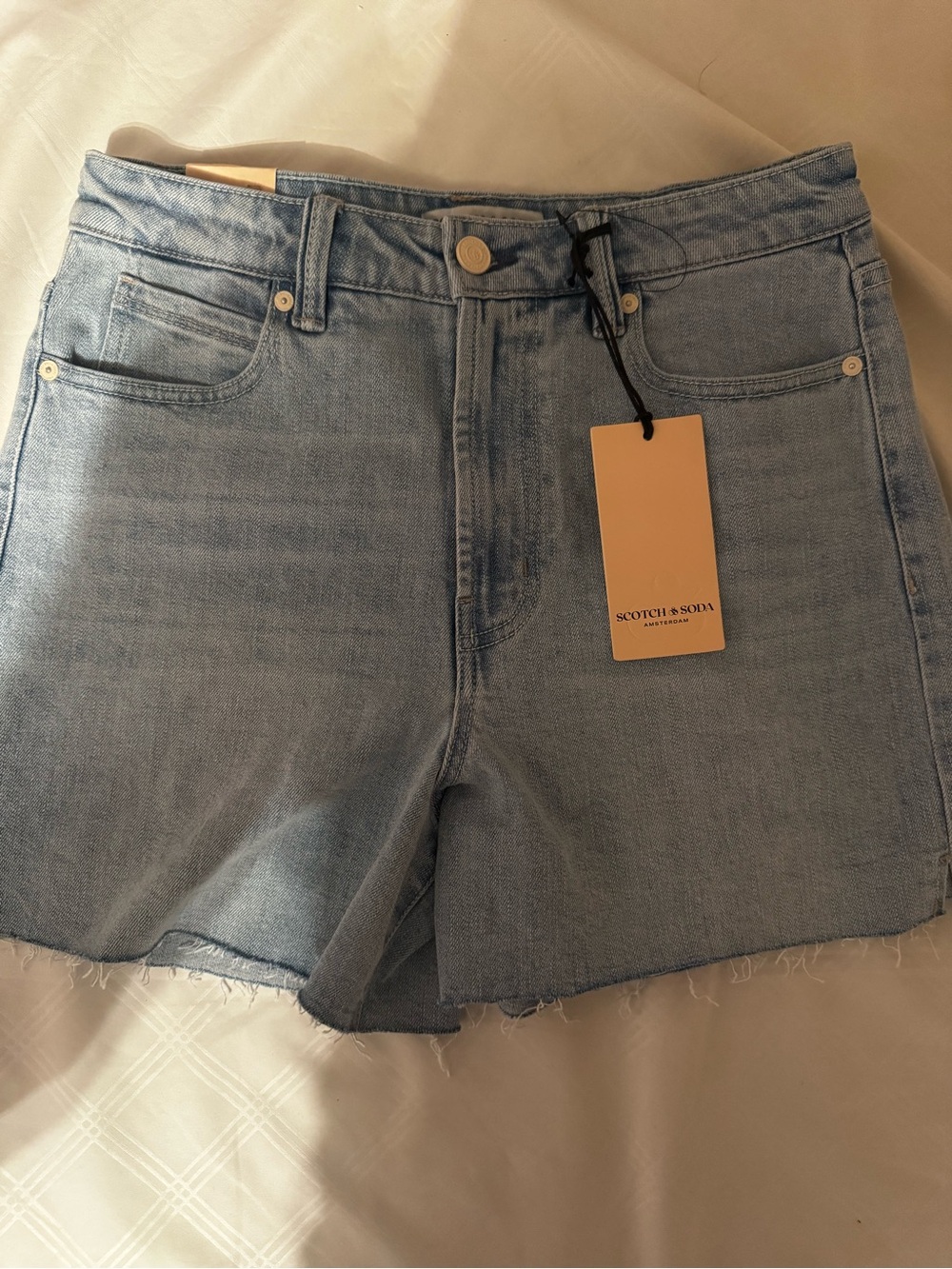 Scotch & Soda Light Blue Denim Cutoff Shorts